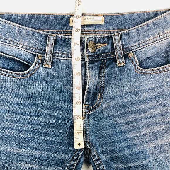 Free People Distressed Raw Hem Skinny Jean 25 - Picture 8 of 9